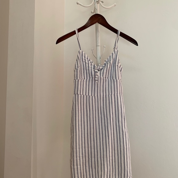 hollister blue and white striped dress
